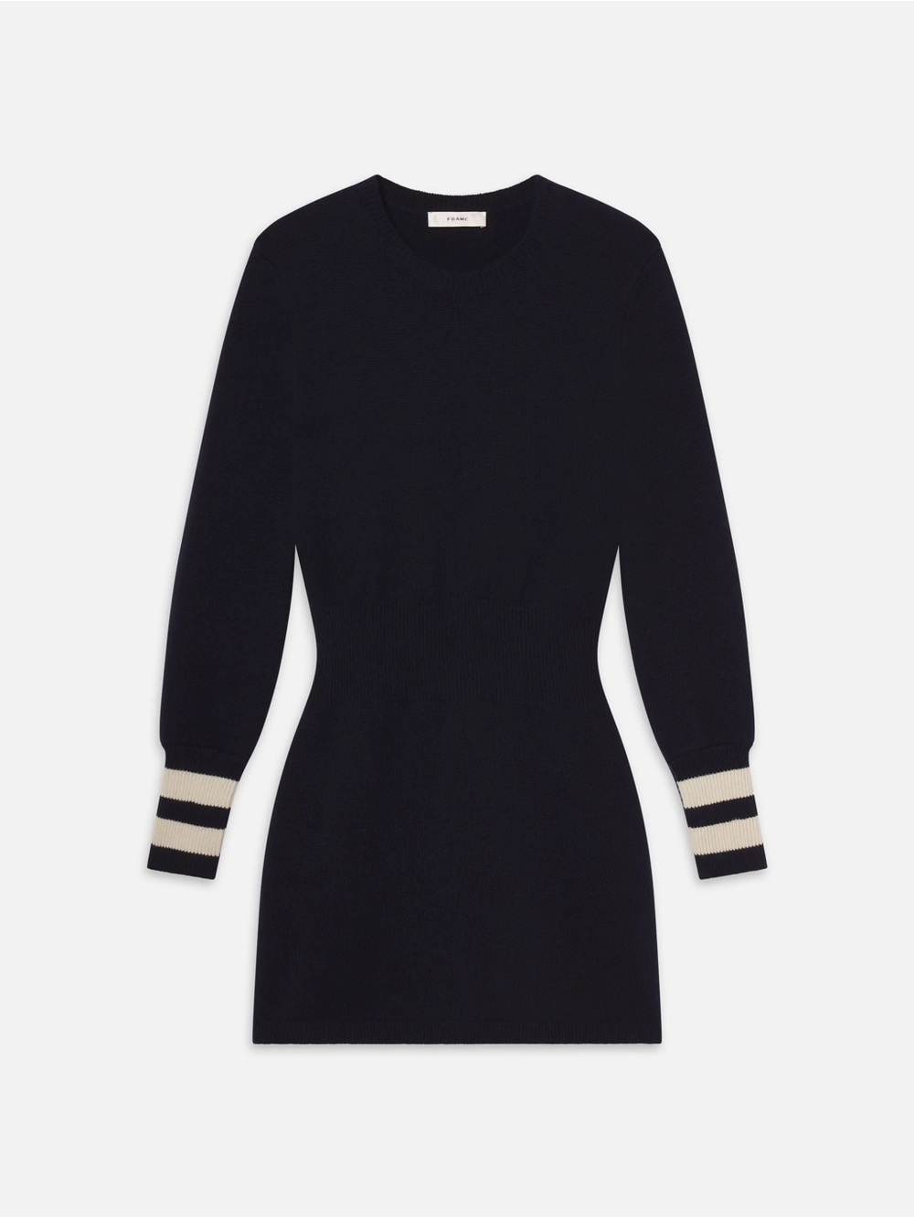Stripe-Trimmed Cashmere Mini Dress